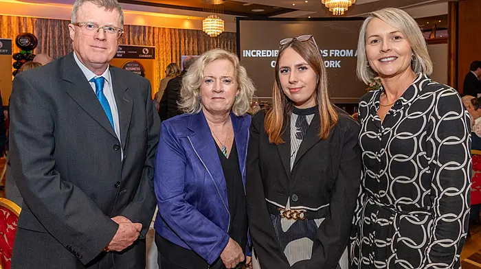 At the awards lunch were John & Ita Sweeney, Eli Lilly and Karolina Perednevaite and Oonagh Buckley, Masterkabin. Picture: Andy Gibson.