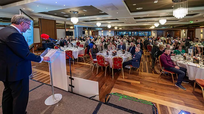 Seán Mahon addresses the room. Picture: Andy Gibson.