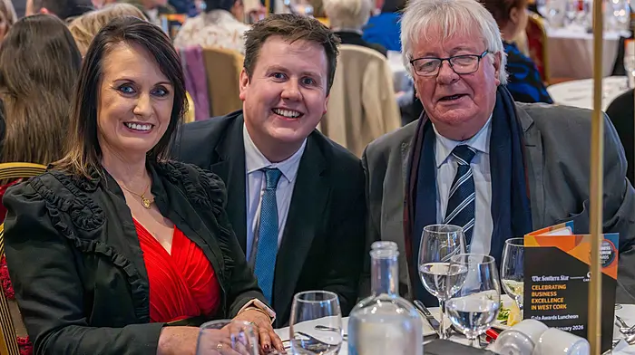 Cllr. Deirdre Kelly, Barry Holland, Cork Airport and Cllr. Joe Carroll at the awards. Picture: Andy Gibson.