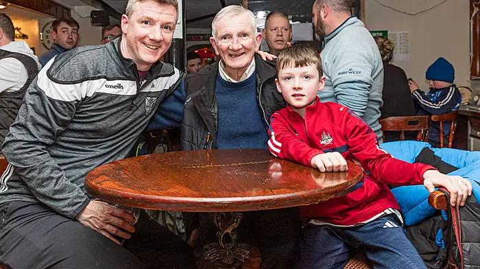 Three generations of Wisemans, Donagh, Deckie and Éanna Wiseman.  (Photo: Anne Marie Cronin)
