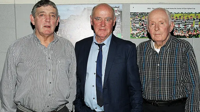 The half-back line of the 1986 junior B football team were brothers Pat and JJ McCarthy and Paddy O'Sullivan. According to themselves no team could get past them. (Photo: Paddy Feen)