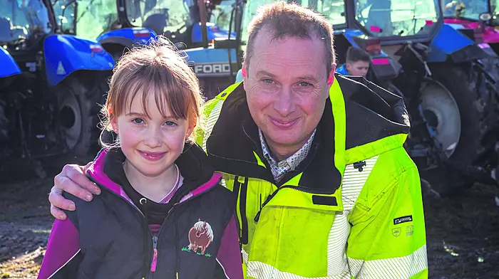 Olivia and Kieran McCarthy, both Dunmanway, at Sunday's tractor run. (Photo: Andy Gibson)