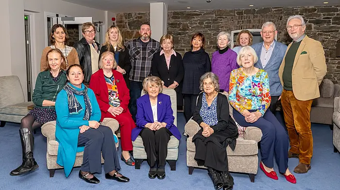 Altrusa Club of Kinsale & District presented the proceeds of €64,800 to Kinsale Community Hospital, Kinsale Meals on Wheels and Kinsale Youth Club Centre. Included in the photo are: Cora Roche, Mary O’Keeffe, Fran McCarthy, Eileen O’Brien, Kathryn Jordan, Cathy Kelly, Mary Purcell and Frances Lynch (Altrusa Club of Kinsale & District) with Caroline Cullinane and Maria O’Donovan (Kinsale Community Hospital), Sean Kirschhofer, Cllr Marie O'Sullivan and Gearoid Wycherley (Kinsale Youth Club Centre) and Phil McGowan and Tony Greenway (Kinsale Meals on Wheels).     (Photo: John Allen)