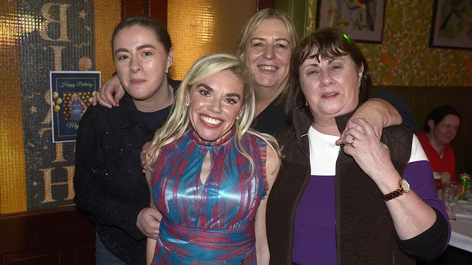 Majella Galvin celebrating her birthday with her freinds Sinead and Rosemund Healy, and Anna Boyle O'Driscoll. (Photo: Denis Boyle)