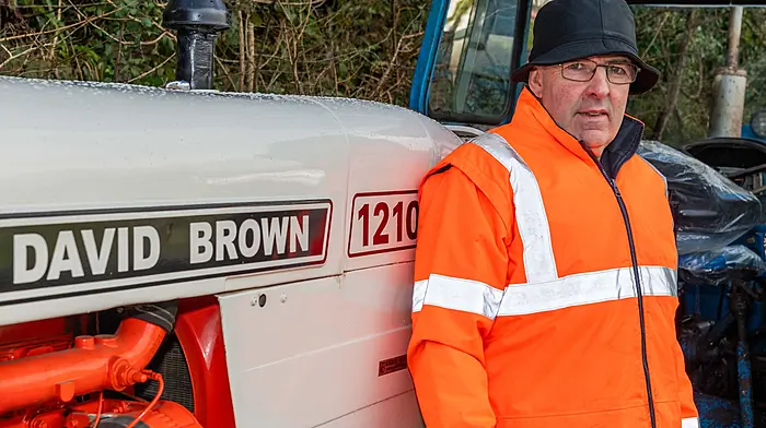 Taking part in the Ballinspittle tractor run was Noel O'Donovan from Kilbrittain. (Photo: Andy Gibson)