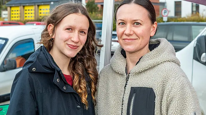 Suki and Christine Keck from Bantry browsing the stalls at the Bantry market last Friday.  (Photo: Andy Gibson)