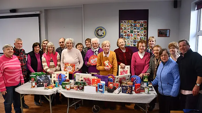 Very generous donations from Castlehaven and Union Hall Parishes, instigated by Fr Kevin Hanley and organised by the parish councils, were presented to the Meals on Wheels and Skibbereen Luncheon Club recently.   (Photo: Anne Minihane)