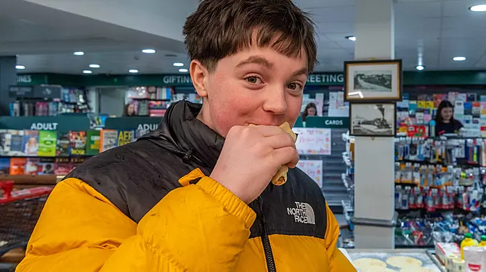 Antoni Sheehy from Baltimore, enjoying his pancake on Tuesday. (Photo: Andy Gibson)