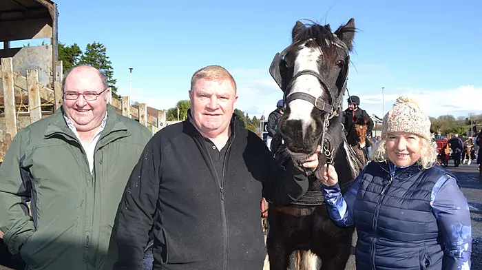 Senán and Mairead Noonan with Martin McCarthy and Billy at the Union Hall Cheval Ride. (Photo: Anne Minihane)