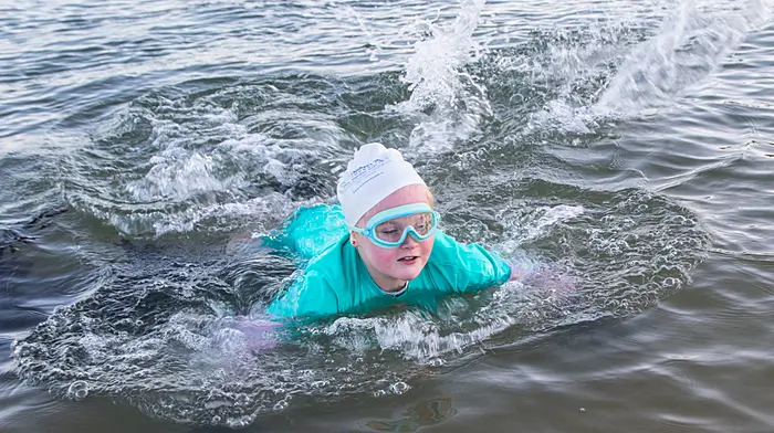 Molly taking the plunge on Christmas Day.