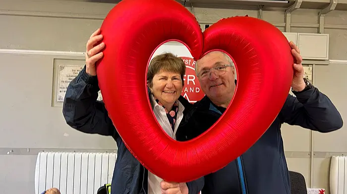 Colette Forde and Owen Hackett at last Saturday's Kinsale and District Community First Responders event at the Temperance Hall.