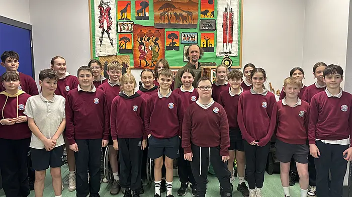 Sixth class pupils at Rath National School had a very informative workshop this week with Arran Towers, an educational officer with Self Help Africa.