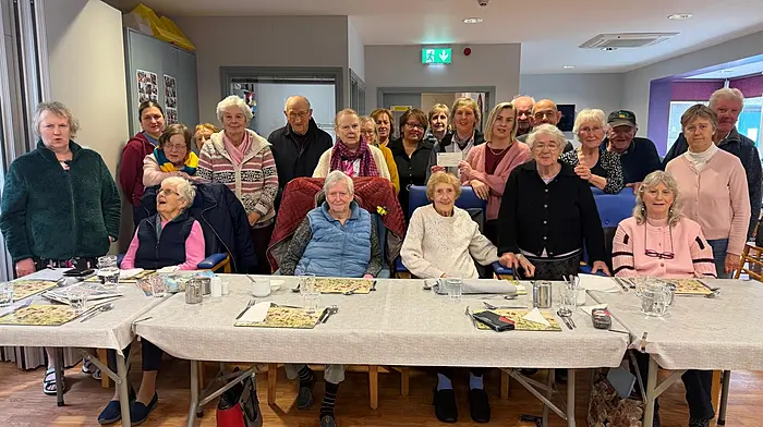 Skibbereen Luncheon Club members and staff receiving a cheque from FDC’s Jennet O’Driscoll and Joan Wilson who presented the cheque to service manager Aine Minihane.