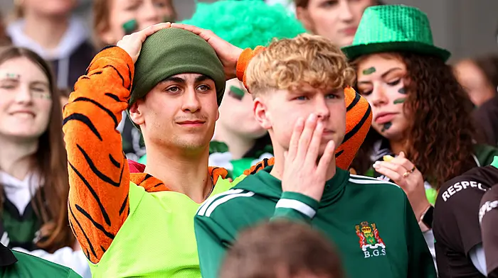 Bandon fans during the Pinergy Munster Schools Senior Cup semi-final at Virgin Media Park. (Photo: INPHO/Tom O’Hanlon)