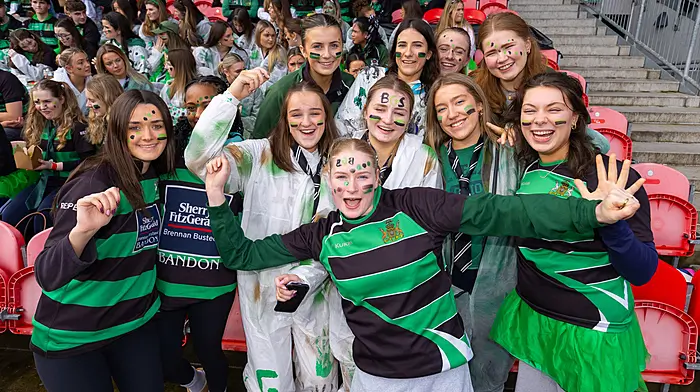 Bandon Grammar fans before during the Pinergy Munster Schools Senior Cup semi-final at Virgin Media Park. (Photo: INPHO/Tom O’Hanlon)