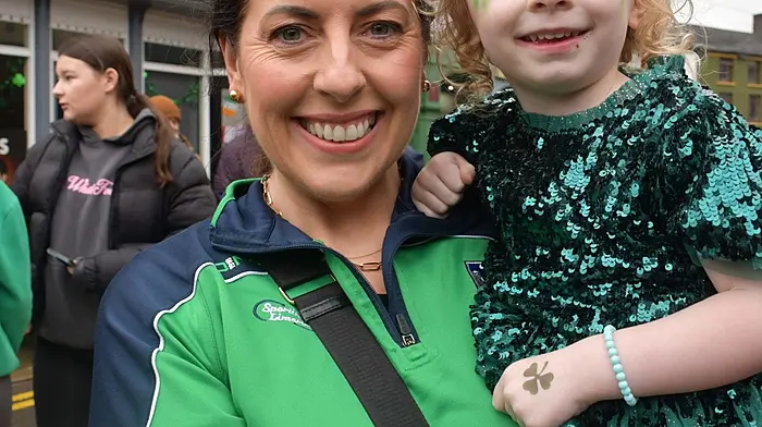 Yvonne and Eve O'Driscoll  enjoying the Skibbereen St. Patrick's Day Parade. Photo; Anne Minihane.