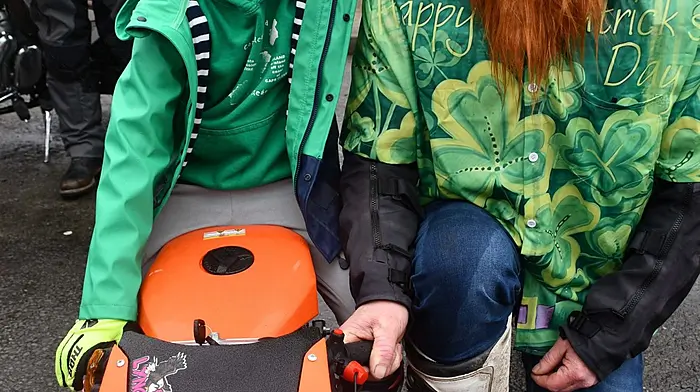 Brendan and Daniel Harte, Foherlagh, Skibbereen who took part in the St. Patrick's Day Parade in Skibbereen. Photo; Anne Minihane.