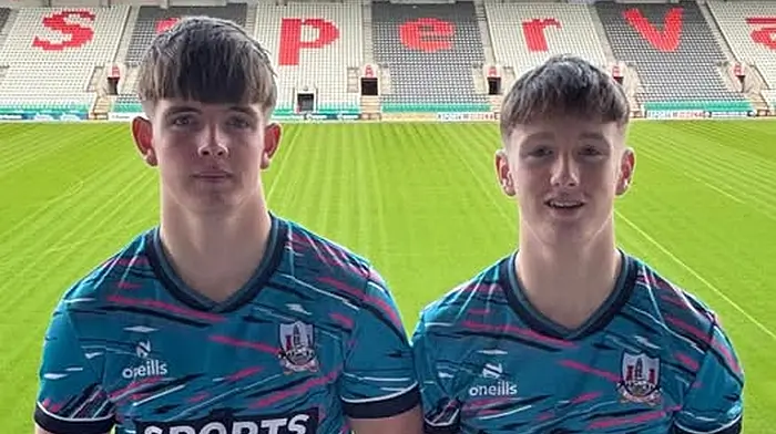 Donal Sheehan and Alex Haughney, Sliabh Rua, who will line out with Cork's U15 hurling squad.