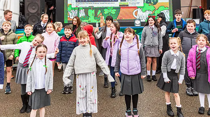 Cahermore National School celebrating their win at the Castletownbere St. Patrick's day parade Picture: Anne Marie Cronin Photography