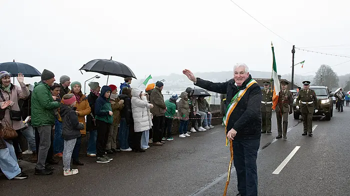 Micheál Hurley was the grand marshal of the St. Patrick's Day parade in Courtmacsherry.   (Photo: Martin Walsh)