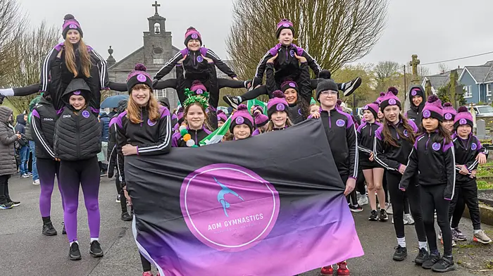 The childern from AOM Gymnastics at the Dunmanway St. Patrick’s Day parade. 
(Photo: David Patterson)