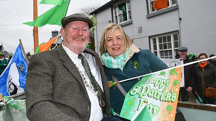 Séan B O'Driscoll, Chieftain of the O'Driscoll Clan with his wife Anna was Grand Marshal at the Baltimore St. Patrick's Day  Parade. (Photo; Anne Minihane)