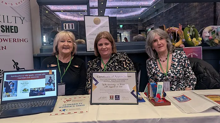 Clonakilty Women's Shed committee members RoseMarie Dempsey, Elaine Lordan and Ita Hicks travelled to Tullamore where they met members of the many sheds around Ireland at the national launch of Women's Shed Ireland where Minister Jennifer Murnane O'Connor was a guest speaker.