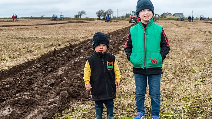 Raymond and Daniel Horgan from Bandon having fun at the 81st annual ploughing match hosted by Bandon Ploughing Association on the lands of Derek Lovell, Knockbrown. (Photo: Andy Gibson)
