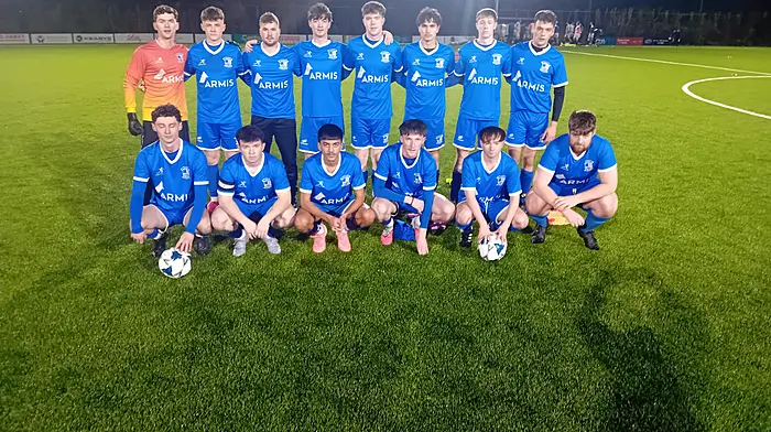 The Ballinhassig AFC team who lost out to Crosshaven last Friday night.