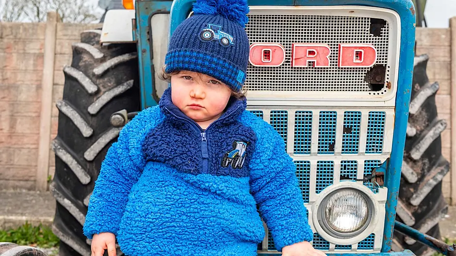 Ford tractor fan 2-year-old Danny Power from Aherla. Picture: Andy Gibson.