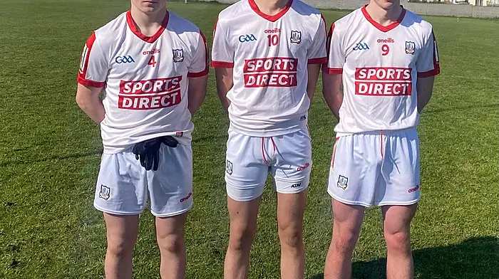 Eoin McCarthy, Conor O’Mahony and Calvin O’Brien played with the Cork U15s on Saturday against Laois.