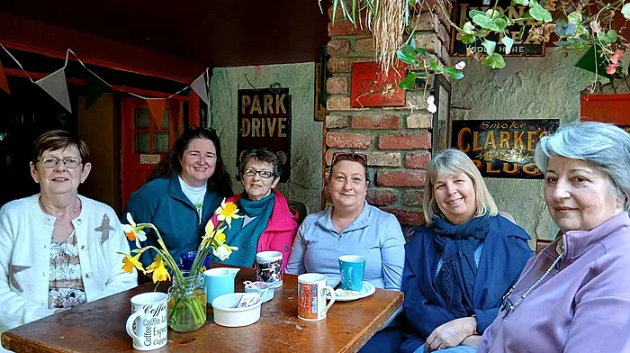 Members of Clonakilty Community Care and Meals on Wheels supporting Daffodil Day Clonakilty last Friday. From left: Bernie Harrington, Timi Corcoran, Marian Corcoran, Eileen O’Driscoll, Ann Kiernan and Norma O’Sullivan.