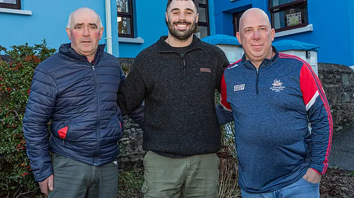 John Blake with his cousin Jack Nesdale and cousin Joseph Blake. Jack's is from New ~Zeland and is visiting  his cousins and where  his great grandparants were teachers in Trafrask School, Adrigole  Picture: Anne Marie Cronin Photography