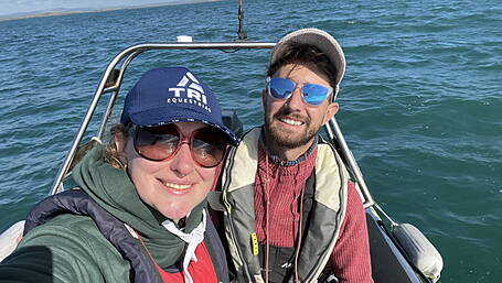 WATCH: Close encounter with two orca whales just metres from boat Image