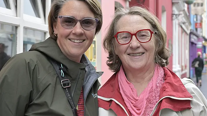 Aisling Osborne (left) a native of Clonakilty now living in Te-Awamutu, New Zealand pictured with her mum Rita O’Brien, Clonakilty on a walk about town before she was due to return to New Zealand this week. (Photo: Martin Walsh)