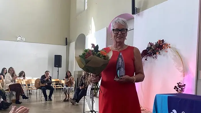 Claire Barrett, Crookhaven, was awarded the Cork Volunteers Lifetime Achievement award for her dedication to raising money for West Cork Charlies. Photo courtesy of Carol Beatty.