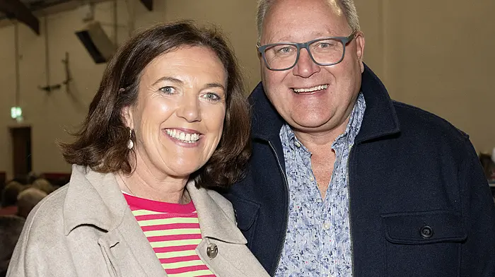Lucy and Brian McSweeney from Bandon in Butlerstown Community Hall for the play \