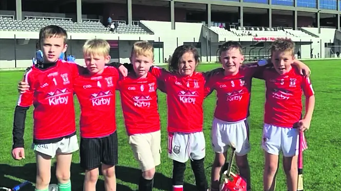 The Ballinascarthy U8 football team who played in a blitz in Páirc Uí Chaoimh recently. From left: Alex Harmon, Alex Keogh, Will Lombard, Mason Walsh, Cormac Deasy and Fionn Deasy.  Well done to the team and the mentors.