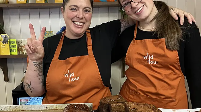 Angie Rix and Izabela Placzek were all smiles when Wildflour opened its doors in Bantry last week to a tremendous welcome.
