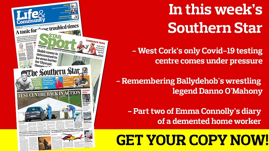 Testing centre is back in action; Landowners urged to stop burning scrublands; Airbnb may be used for victims of domestic abuse; Orla Cronin's delicious curry recipe The life and times of Danno O'Mahony; Fintan McCarthy on Olympic postponement; Emma Connolly's diary of a demented home worker Image
