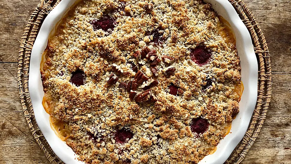 Orla Cronin’s rhubarb crumble is healthier alternative to classic rhubarb tart Image