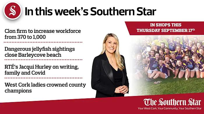 In this week's Southern Star: Clon firm to increase workforce, Dangerous jellyfish sightings close to Barleycove & West Cork ladies crowned county champions Image