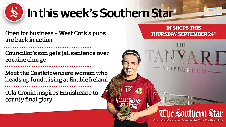 In this week's Southern Star: Open for business - West Cork's pubs are back in action, Councillor's son gets jail sentence over cocaine charge & Orla Cronin inspires Enniskeane to county final glory Image