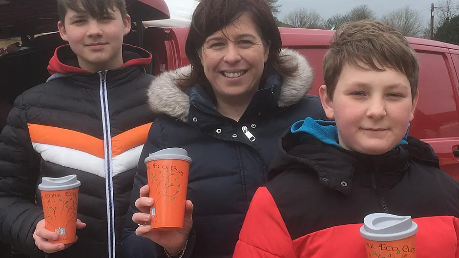 Skibb’s young dragons slaying it with their eco cups Image