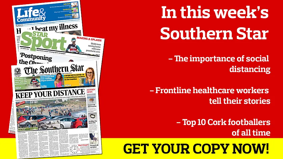 Social distancing rules reinforced; Some exaggerating symptoms to speed up test; Gym flexes its muscles to help firms; Local healthcare workers on the Covid-19 frontline; West Cork islands need plan for survival; Postponing Olympics is the right decision; Top 10 Cork footballers of all time; Guide to surviving without live sport Image