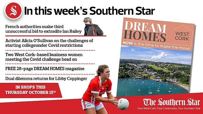 In this week's Southern Star: Unsuccessful bid to extradite Ian Bailey, two West Cork-based business women meeting the Covid challenge head on, dual dilemma returns for Libby Coppinger & your FREE 28-page Dream Homes magazine Image