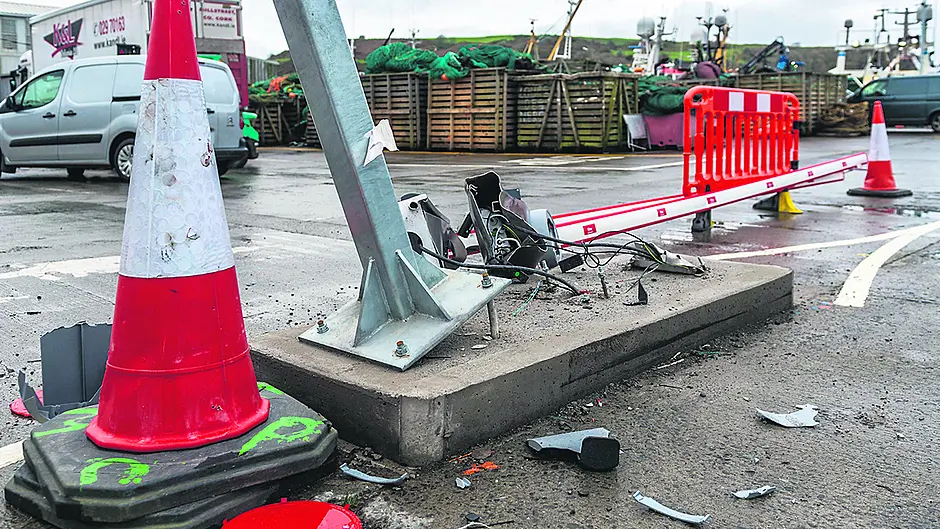 Pier barrier accidentally damaged Image
