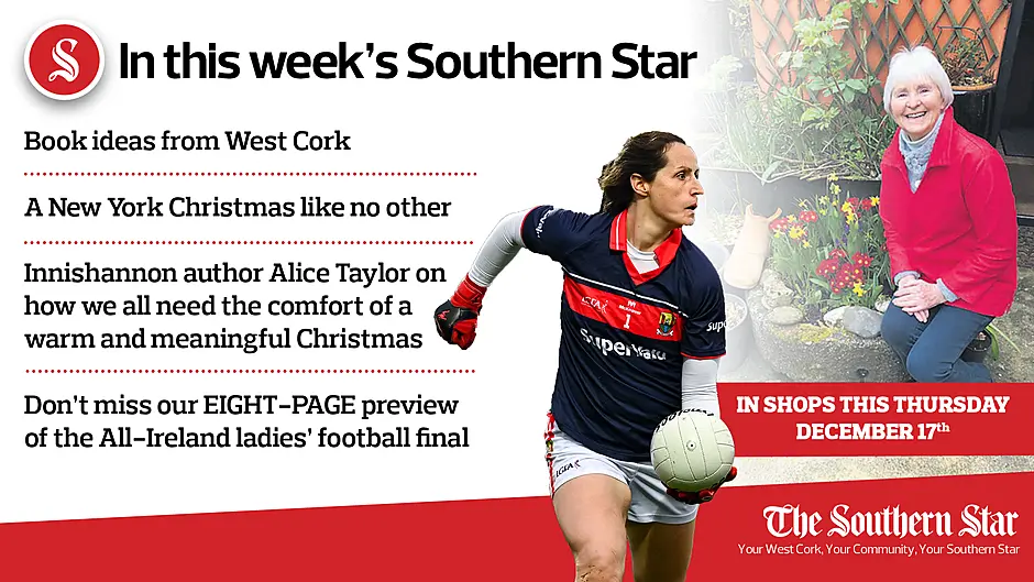 In this week's Southern Star: Book ideas from West Cork; New York Christmas like no other; Innishannon author Alice Taylor on Christmas 2020 PLUS don't miss our EIGHT-PAGE preview of the All-Ireland ladies' football final Image