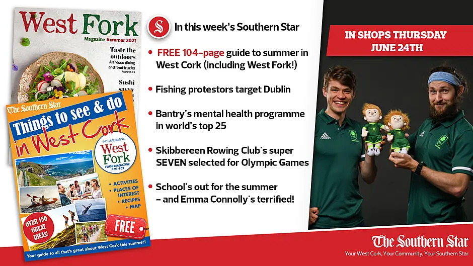 In this week's Southern Star: FREE 104-page guide to summer in West Cork, Fishing protestors target Dublin & Image