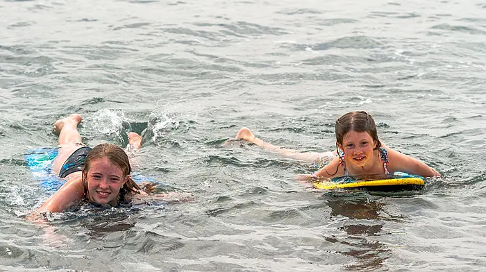 Having fun in Owenahincha were Isadora and Lottie Dalglish from Castletownshend. 
(Photo: Andy Gibson)
